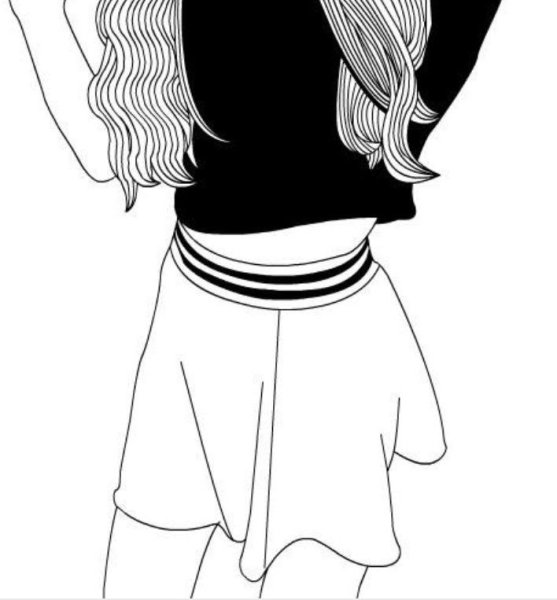 Чёрно белые девочки для срисовки