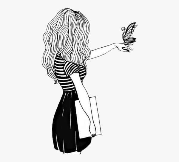 Красивые рисунки девушек черно белые