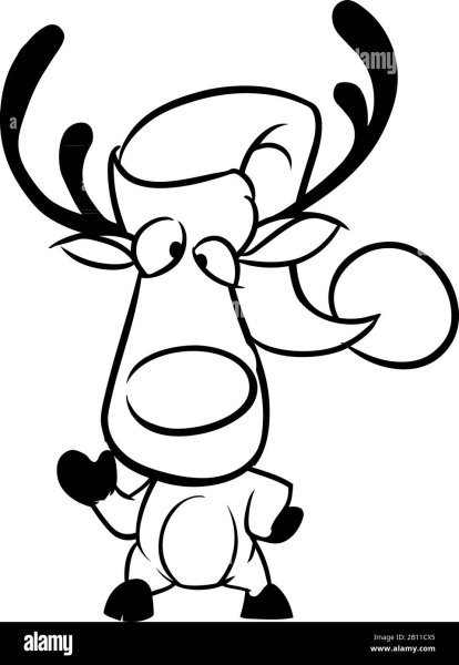 Смешной олень раскраска