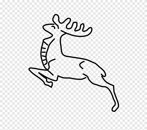 Трафарет оленя прыгающего