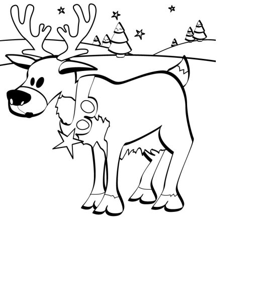 Олень раскраска