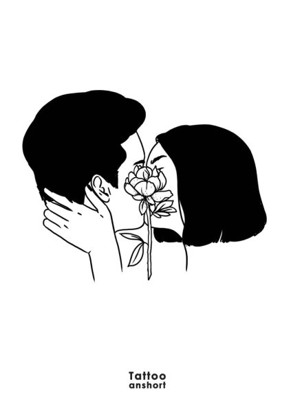 Черно белые Стикеры любовь