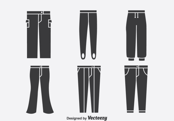 Штаны сбоку контур вектор