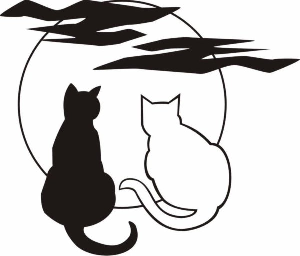 Силуэты котов и кошек