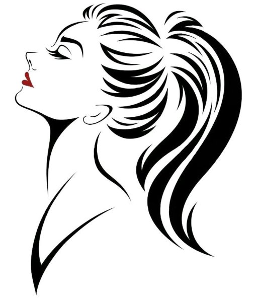 Силуэт лица девушки в профиль