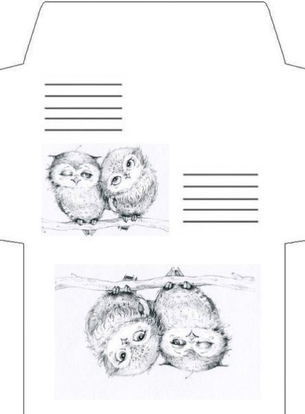 Конвертики черно белые