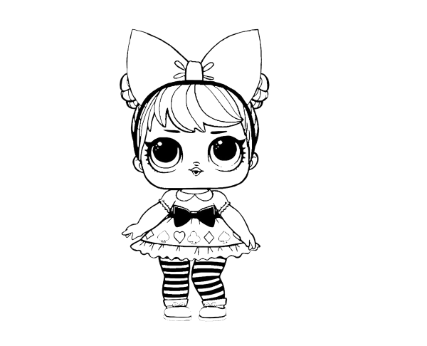 Раскраска ЛОЛ Китти Квин