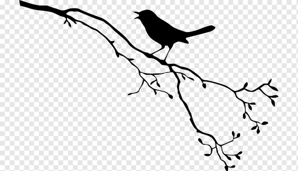 Силуэт дерева с птицами