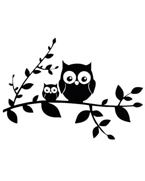 Птички на ветке силуэт