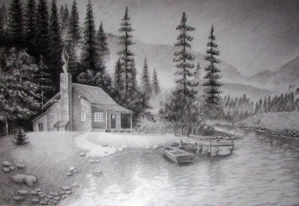 Природа карандашом