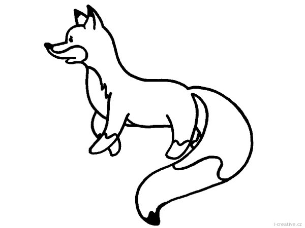 Лиса рисунок для детей раскраска