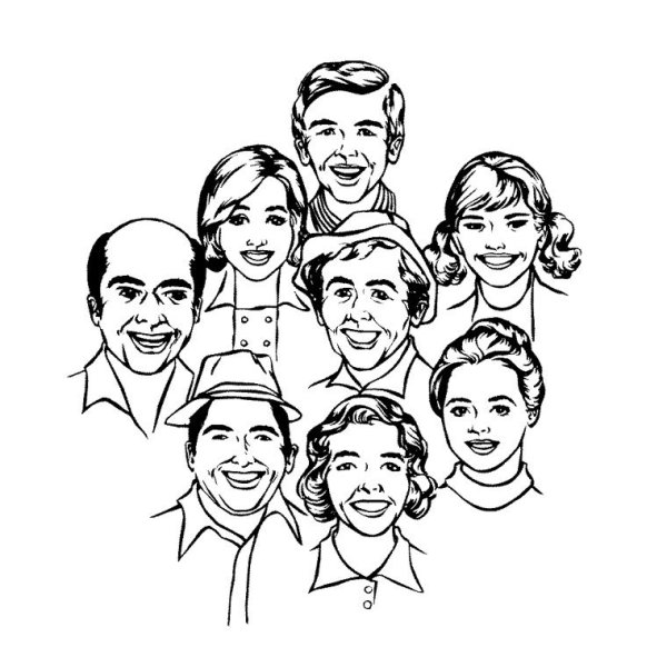 Контуры семьи для рисования