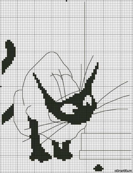 Черно-белая вышивка крестом