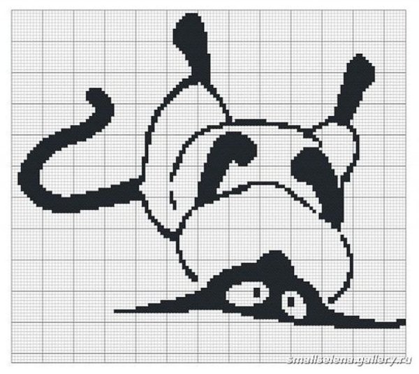 Монохромная вышивка животные