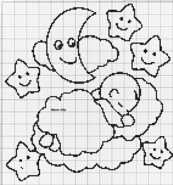 Монохромные вышивки дети