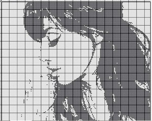 Схемы для вышивания крестиком черно-белые