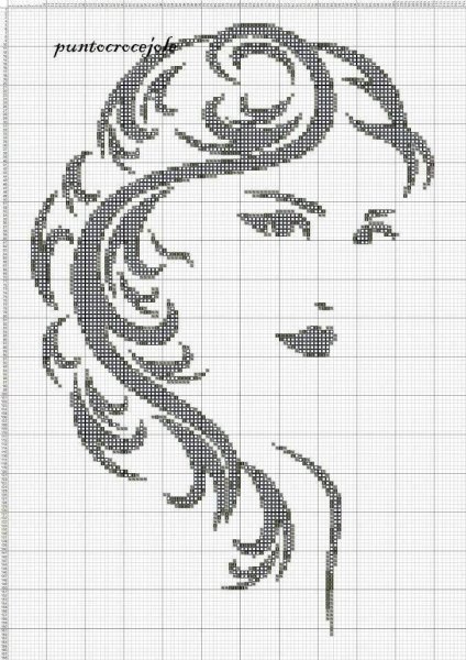 Монохромная вышивка крестом схемы