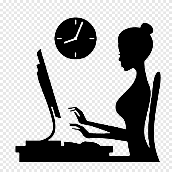 Силуэт за ноутбуком