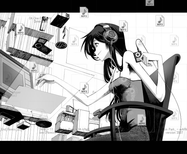 Манга девочка за компьютером