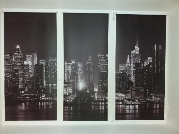 Рулонные шторы ночной город