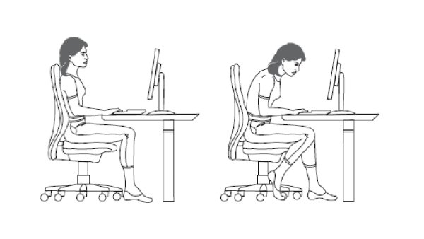 Правильная осанка сидя за компьютером