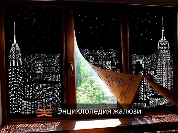 Рулонные шторы perforollo ночной город