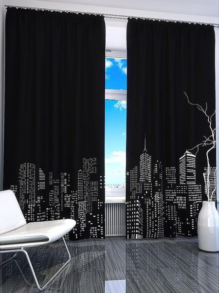 Рулонные шторы ночной город