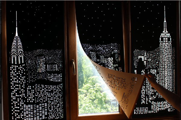 Рулонные шторы с рисунком города