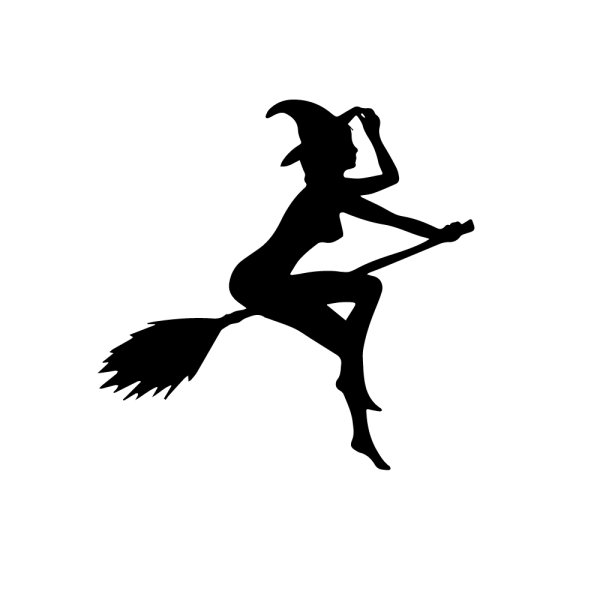 Ведьма на метле силуэт