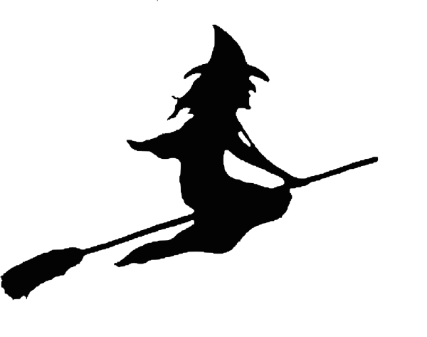 Ведьма на метле силуэт