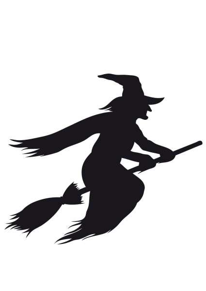 Ведьма на метле силуэт