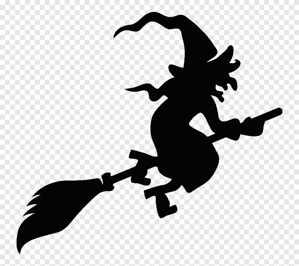 Ведьма на метле вектор