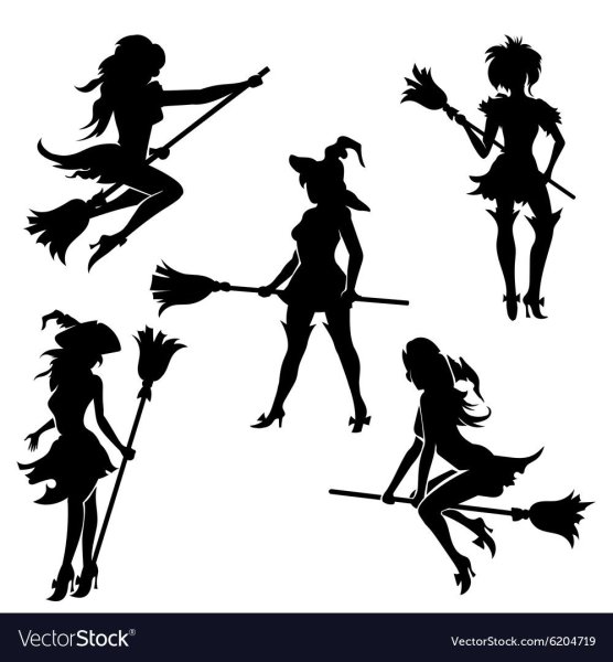 Голая ведьма на метле