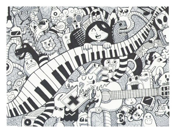 Раскраска в стиле инди