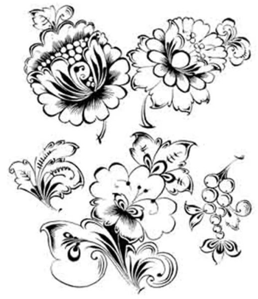 Элементы хохломской росписи Кудрина