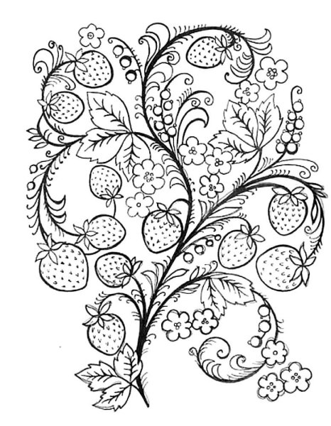 Орнамент Хохлома трафарет