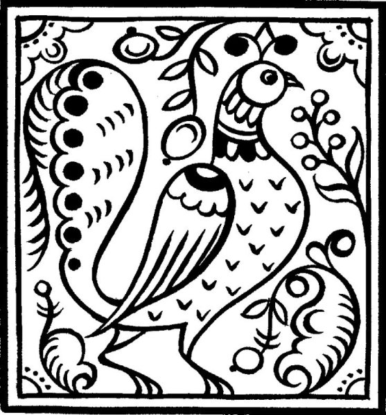 Хохлома тарелка эскиз