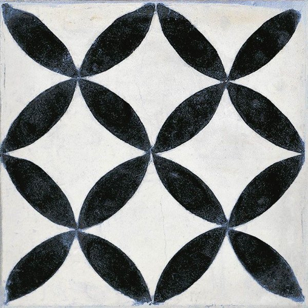 Плитка с черно белым орнаментом