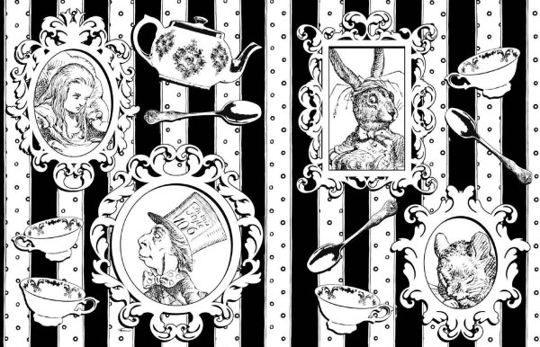 Алиса в стране чудес чб