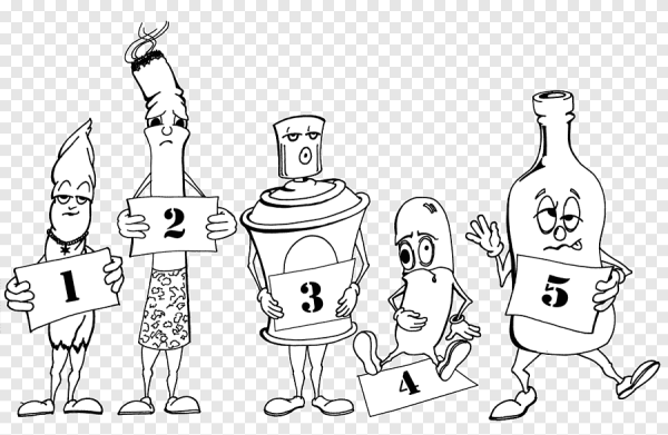 Вредные привычки раскраска