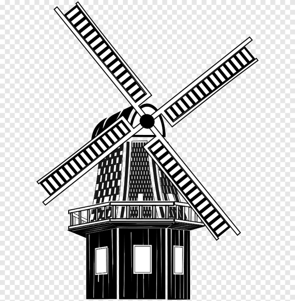 Мельница силуэт