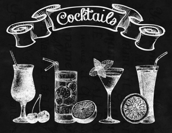 Коктейль мелом на доске