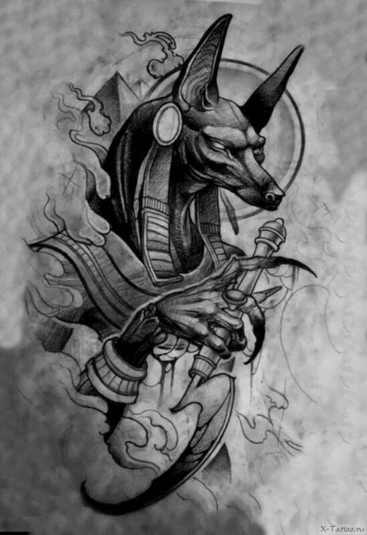 Анубис Бог Египта тату