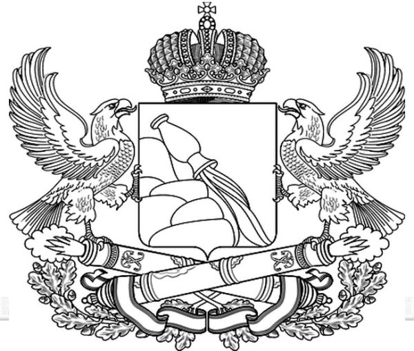Герб города Воронежа черно белый