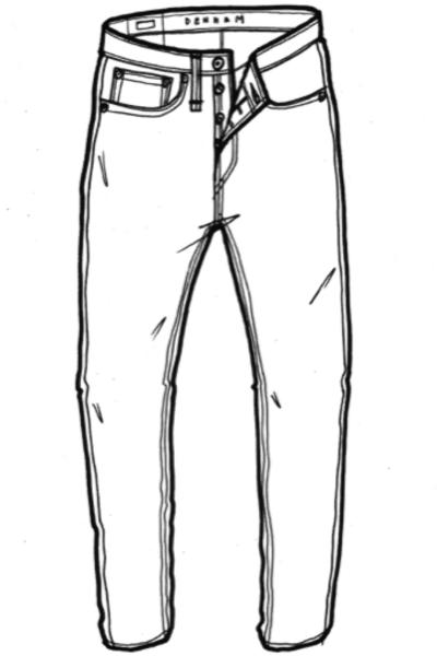 Схематичное изображение джинсы