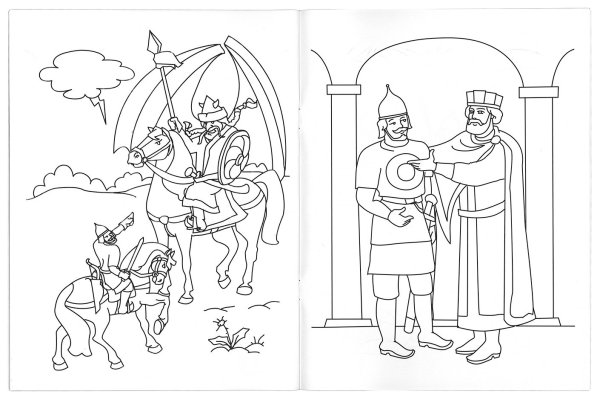 Алёша Попович и Тугарин змей Былина раскраска