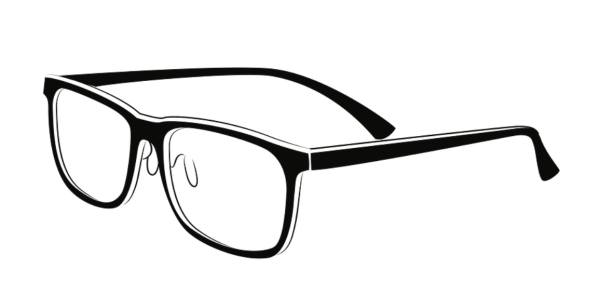 Распечатка чёрно белая очки