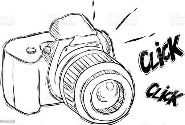 Рисованный от руки фотоаппарат
