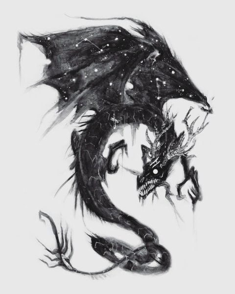 Русалка тату эскиз