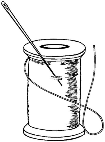 Иголка с ниткой вектор